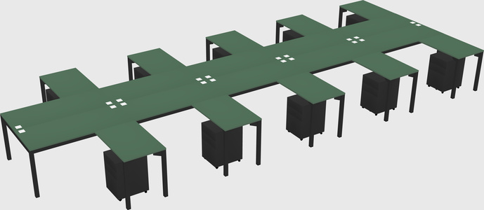 Shared l-shaped desk