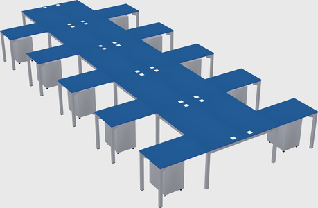 Shared l-shaped desk