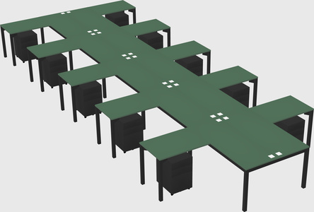 Shared l-shaped desk