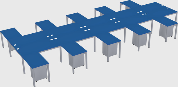 Shared l-shaped desk