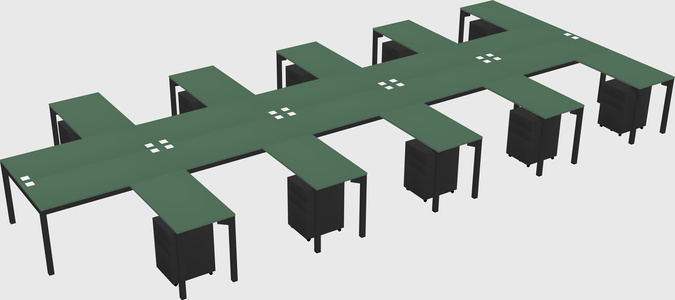 Shared l-shaped desk