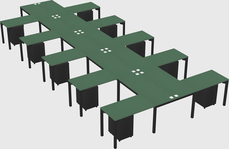 Shared l-shaped desk