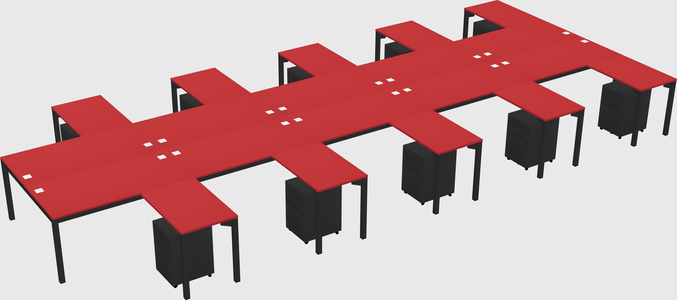 Shared l-shaped desk