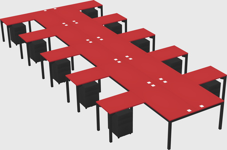 Shared l-shaped desk