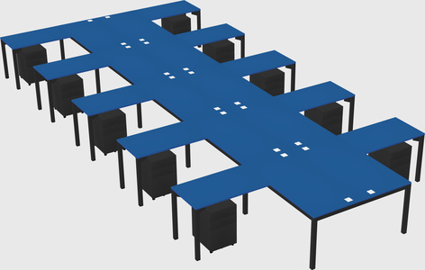 Shared l-shaped desk