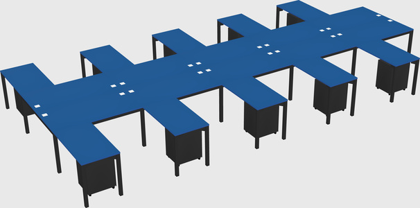 Shared l-shaped desk