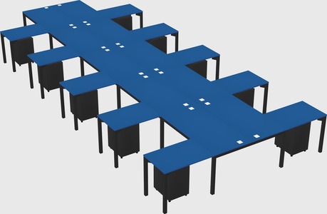 Shared l-shaped desk