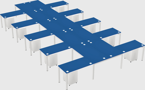 Shared l-shaped desk
