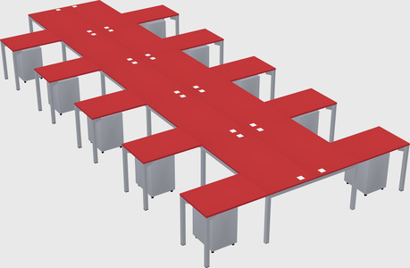 Shared l-shaped desk