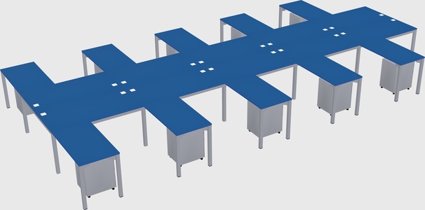 Shared l-shaped desk
