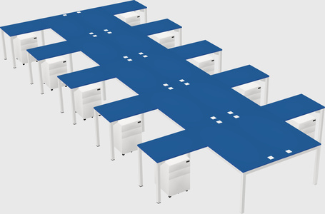 Shared l-shaped desk