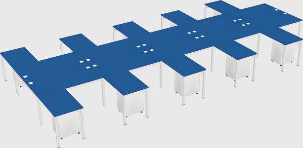 Shared l-shaped desk