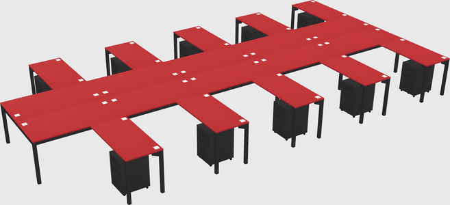Shared l-shaped desk