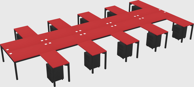 Shared l-shaped desk