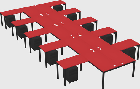Shared l-shaped desk