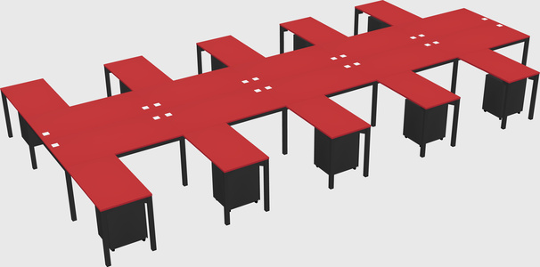 Shared l-shaped desk