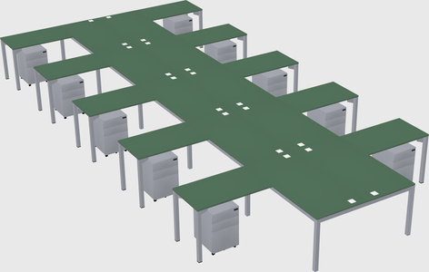 Shared l-shaped desk