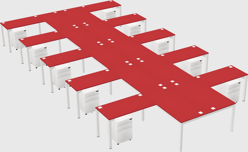 Shared l-shaped desk