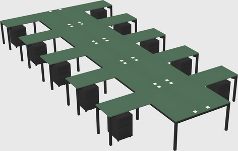 Shared l-shaped desk