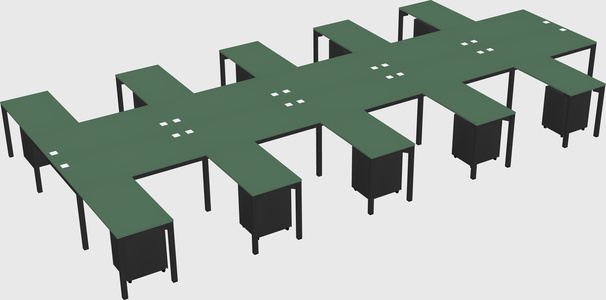 Shared l-shaped desk