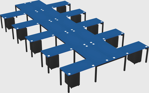 Shared l-shaped desk