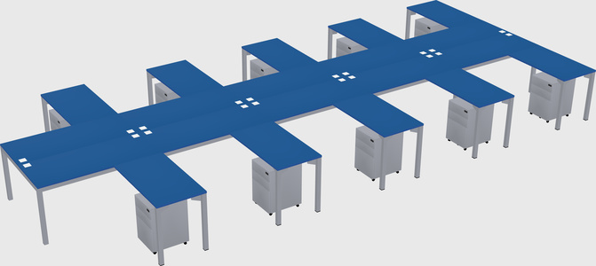 Shared l-shaped desk