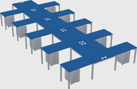Shared l-shaped desk