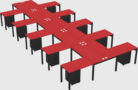 Shared l-shaped desk