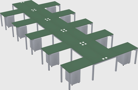 Shared l-shaped desk