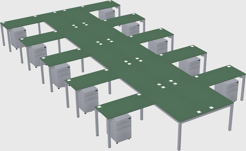 Shared l-shaped desk