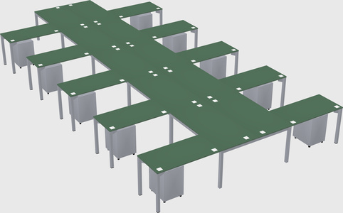 Shared l-shaped desk