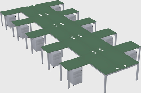 Shared l-shaped desk