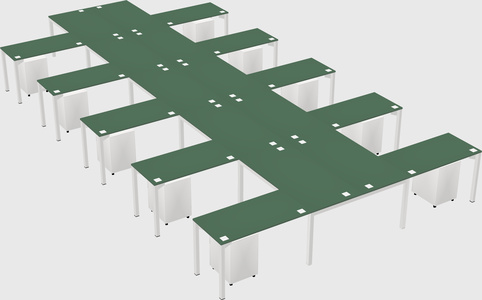 Shared l-shaped desk