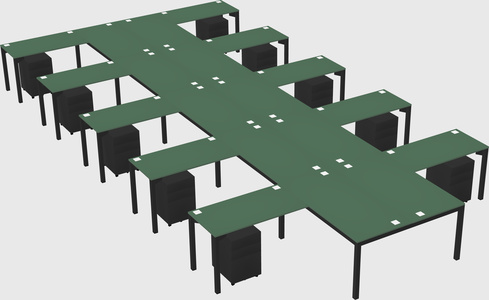 Shared l-shaped desk