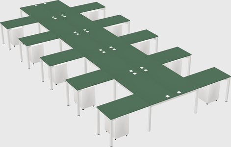 Shared l-shaped desk