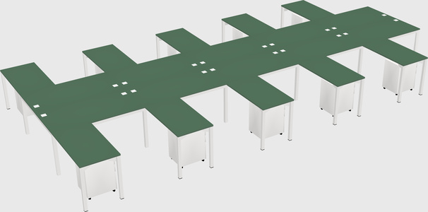 Shared l-shaped desk