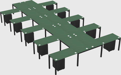 Shared l-shaped desk