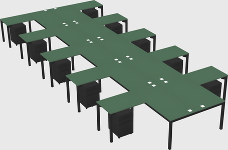 Shared l-shaped desk