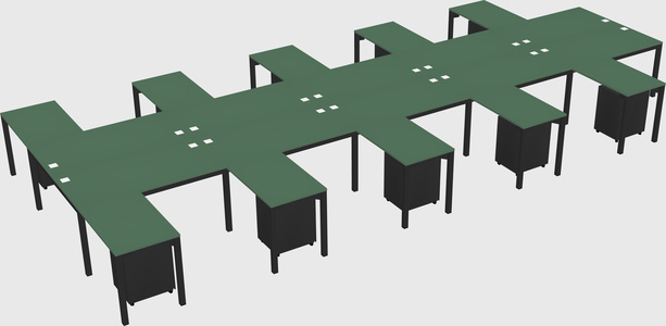 Shared l-shaped desk