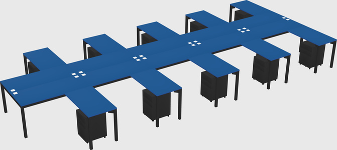 Shared l-shaped desk