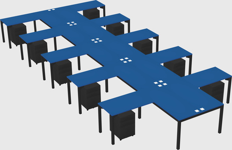 Shared l-shaped desk