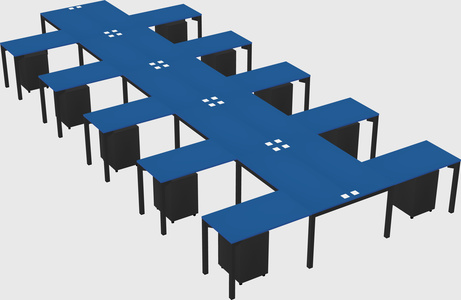 Shared l-shaped desk