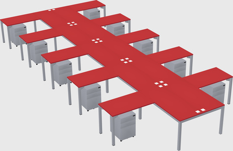 Shared l-shaped desk