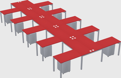 Shared l-shaped desk