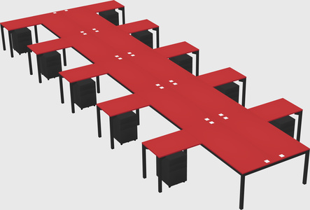 Shared l-shaped desk