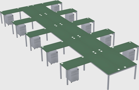 Shared l-shaped desk