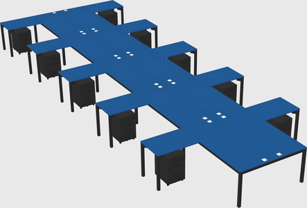 Shared l-shaped desk