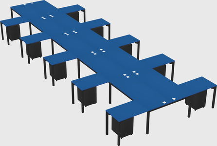 Shared l-shaped desk