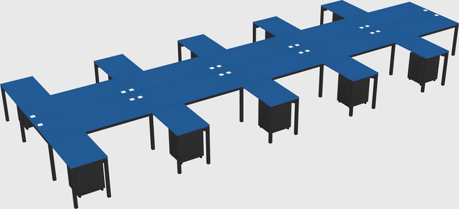 Shared l-shaped desk
