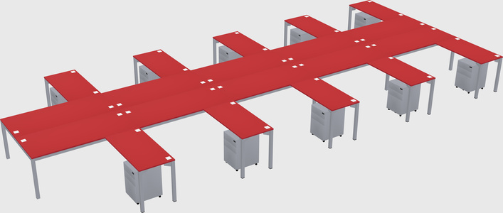 Shared l-shaped desk